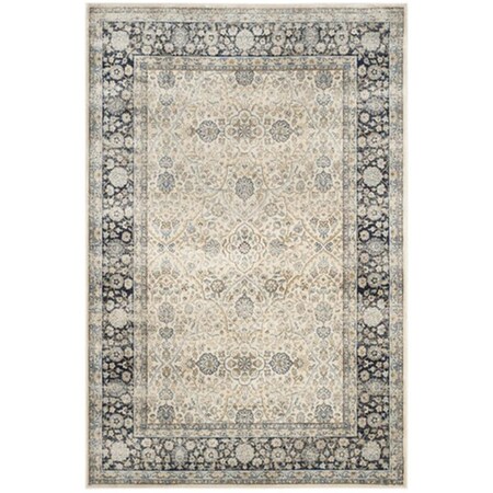 Safavieh Perisan Garden Vintage Power Loomed Rectangle Rug- Ivory - Navy- 5 Ft. 1 In. X 7 Ft. 7 In. PGV606D-5